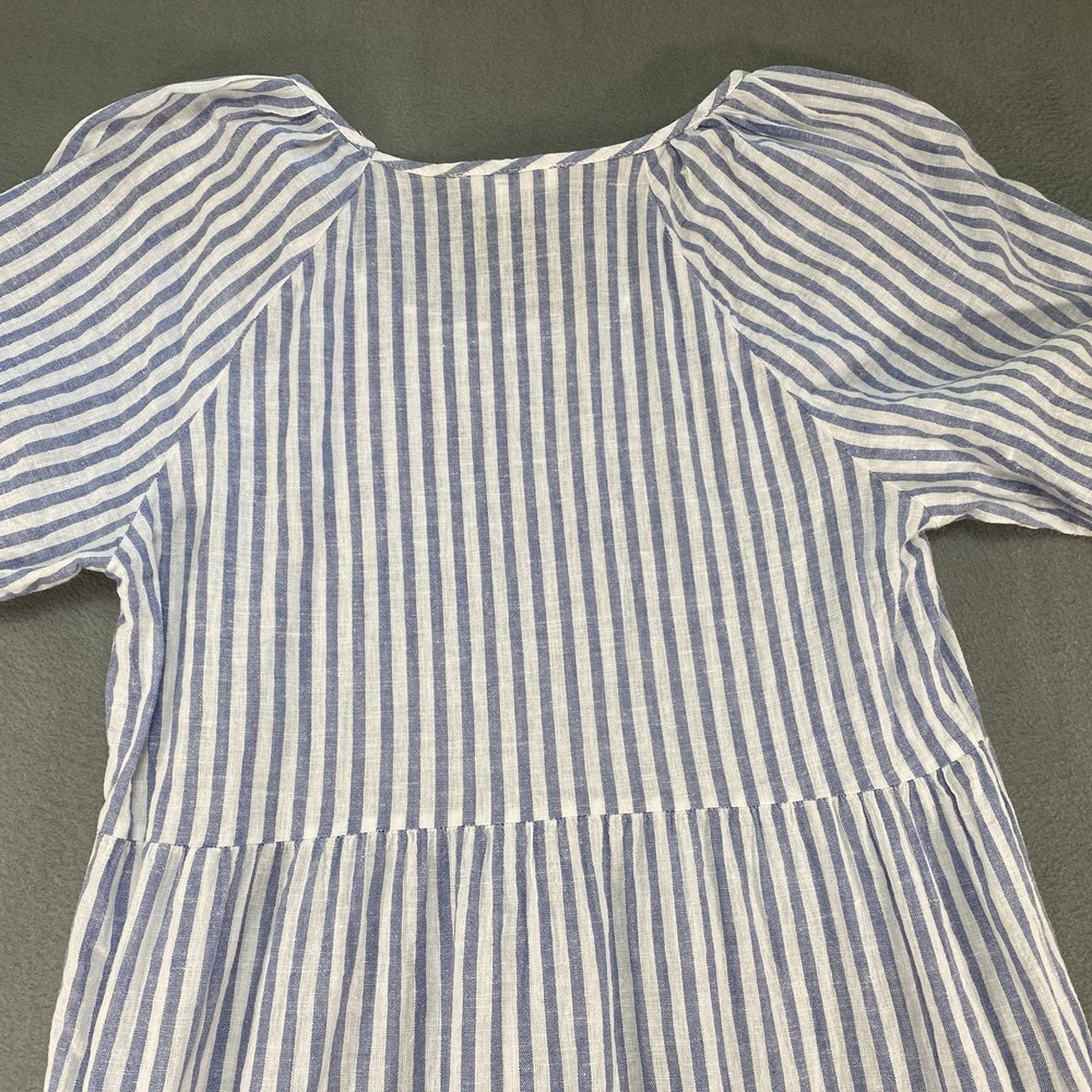 Beach Lunch Lounge Collection Casual Dress Linen Blend Blue XS Beach Coastal - Picture 8 of 8